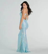 Lyanna Formal Iridescent Sequin Mermaid Dress