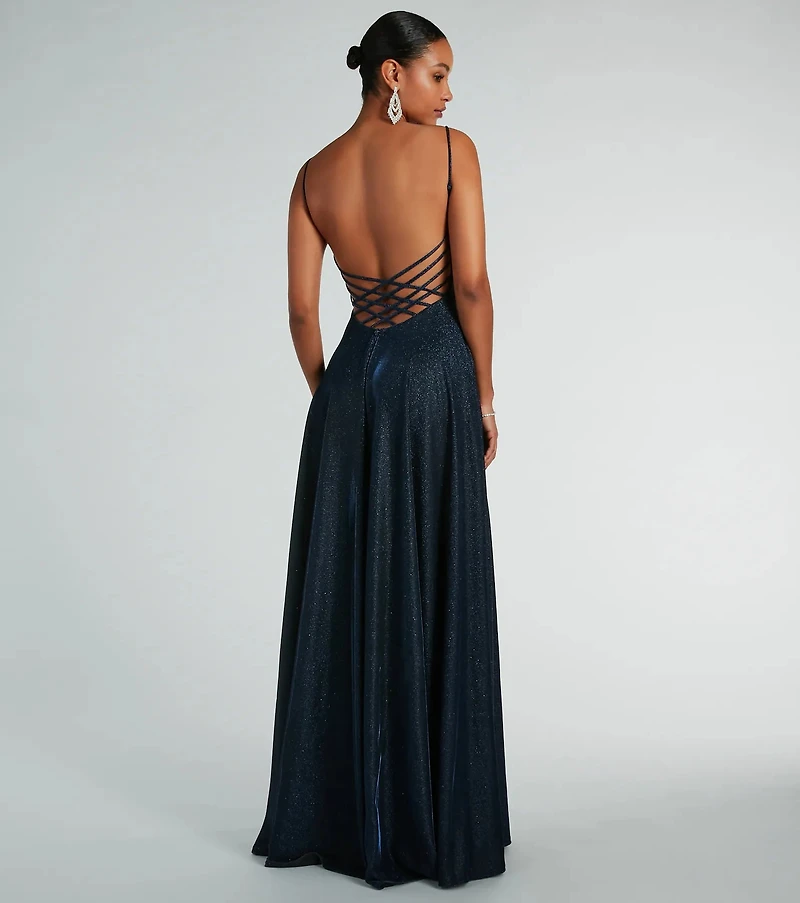 Sally Lattice Back A-Line Ball Gown