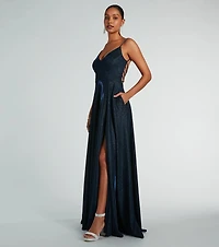 Sally Lattice Back A-Line Ball Gown