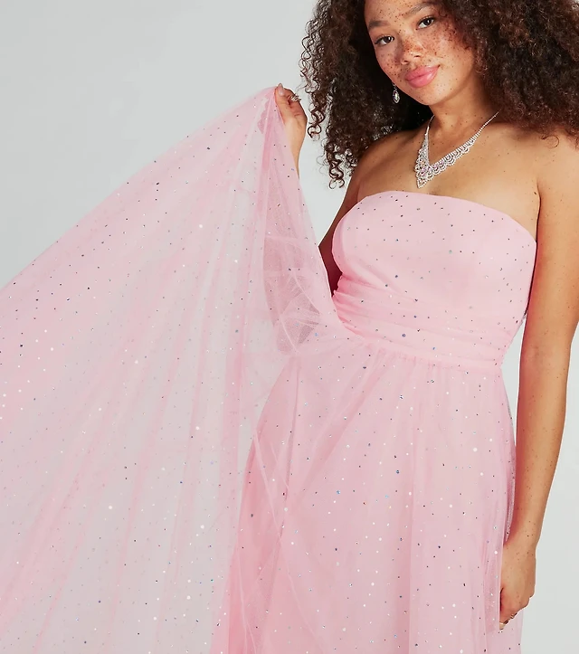 bedazzled mesh dress Léna Zip Slit Midi Skirt