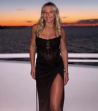 Shayla Strapless Corset Lace Formal Dress