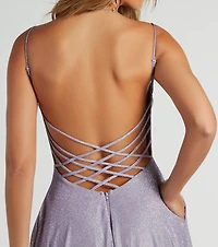 Sally Lattice Back A-Line Ball Gown