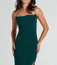 Alisha Rhinestone Strap Formal Dress