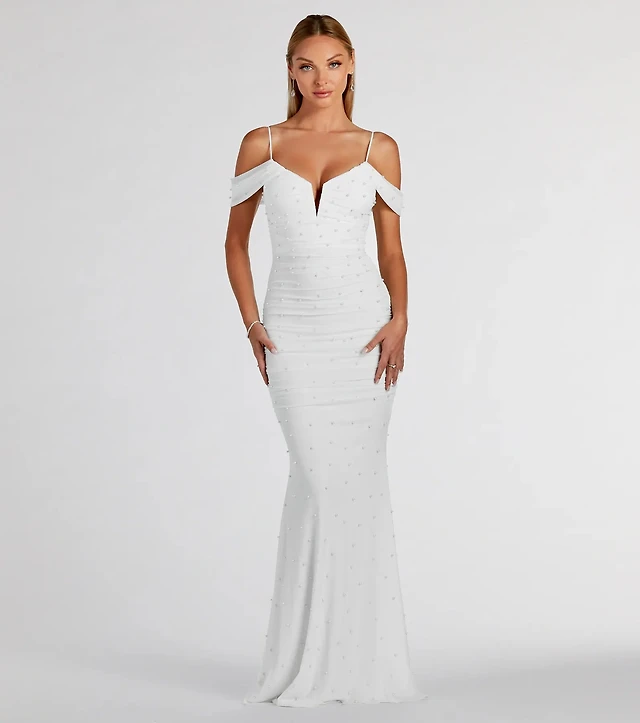 zoe formal mesh faux pearl midi dress Windsor Zoe Formal Mesh Faux Pearl Midi Dress