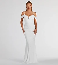 Charlene Formal Faux Pearl Mesh Mermaid Dress