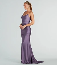 Whitley Formal Ruched Long Mermaid Dress
