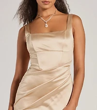 Rebecca Satin Slim-Fit Formal Dress