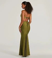 Virginia Cowl Neck Tie-Back Mermaid Formal Dress