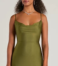 Virginia Cowl Neck Tie-Back Mermaid Formal Dress