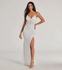 Teresa Lace-Up Corset Mermaid Lace Formal Dress