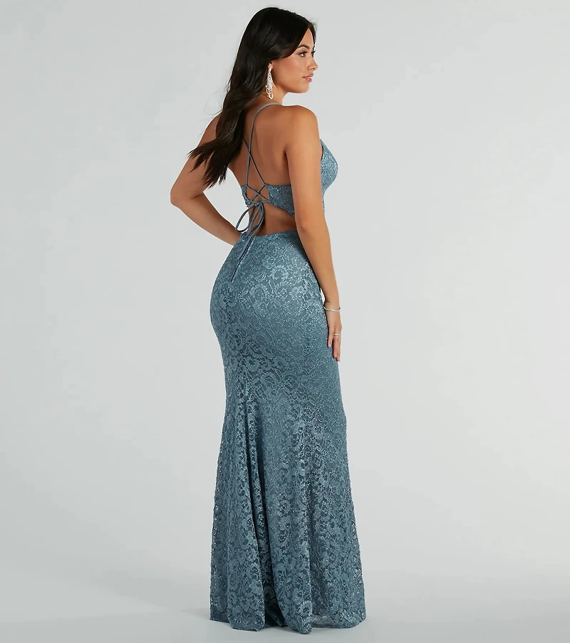 Teresa Lace-Up Corset Mermaid Lace Formal Dress