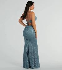 Teresa Lace-Up Corset Mermaid Lace Formal Dress