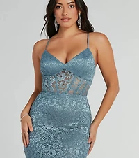 Teresa Lace-Up Corset Mermaid Lace Formal Dress