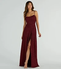 Stephanie Formal Glitter A-Line Dress