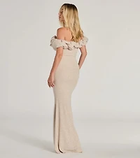 Halsey Formal Glitter Ruffled Mermaid Dress