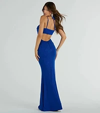 Katerina Square Neck Mermaid Glitter Formal Dress