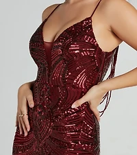 Pauline Formal Sequin Draped Bead Bodycon Dress