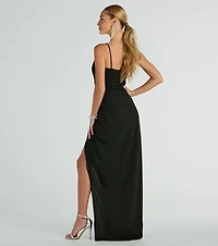 Christie Sleeveless Slim Crepe Formal Dress