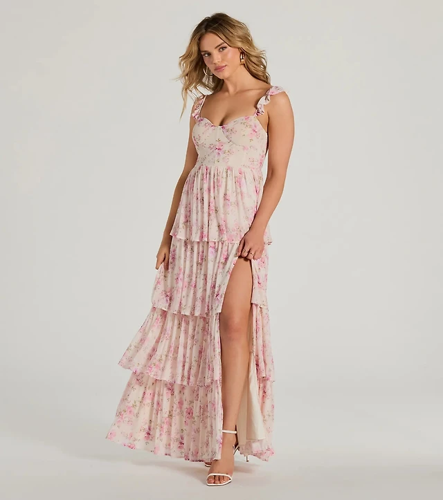 liliane garden rose ruffled a line formal dress Embellished Lace Corset Gown in Sky Blue - 14 main image 1