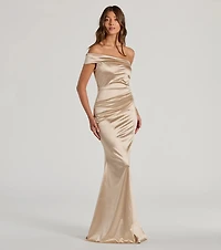 Zoey Formal One-Shoulder Satin Mermaid Dress