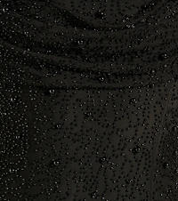 Klara Cowl Neck Faux Pearl Bead Column Dress