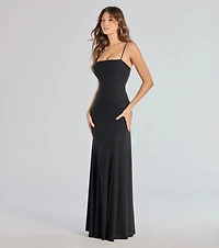 Wendy Sleeveless A-Line Glitter Formal Dress