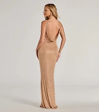 Aurelia Low Back Rhinestone Bodycon Formal Dress