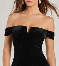 Alayna Velvet Off-The-Shoulder Mermaid Dress