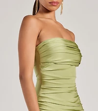 Anisley Strapless High Slit Column Formal Dress