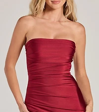 Anisley Strapless High Slit Column Formal Dress