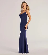Anya Formal Strappy Open-Back Mermaid Dress