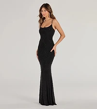 Elliot Rhinestone And Pearl Mesh Mermaid Dress
