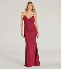 Kay Sleeveless V-Neck Mermaid Mesh Formal Dress