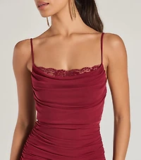 Julane Cowl Neck Ruched Column Dress