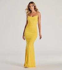 Lilliana Cowl Neck Knit Mermaid Dress