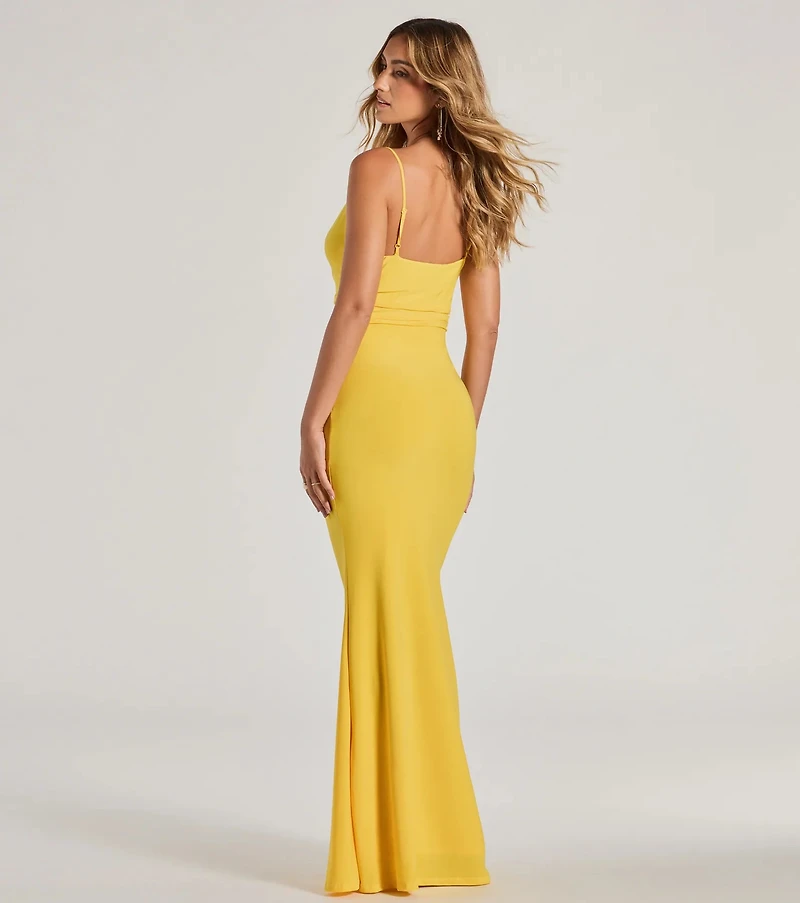 Lilliana Cowl Neck Knit Mermaid Dress