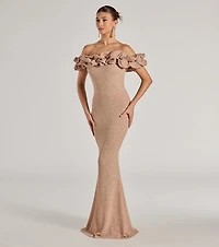 Halsey Formal Glitter Ruffled Mermaid Dress