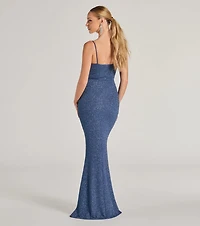 Erica Cowl Neck Mermaid Glitter Formal Dress
