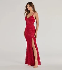 Teresa Lace-Up Corset Mermaid Lace Formal Dress