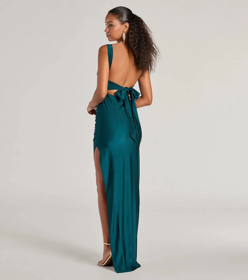 Aliza Backless High Slit Slim-Fit Formal Dress