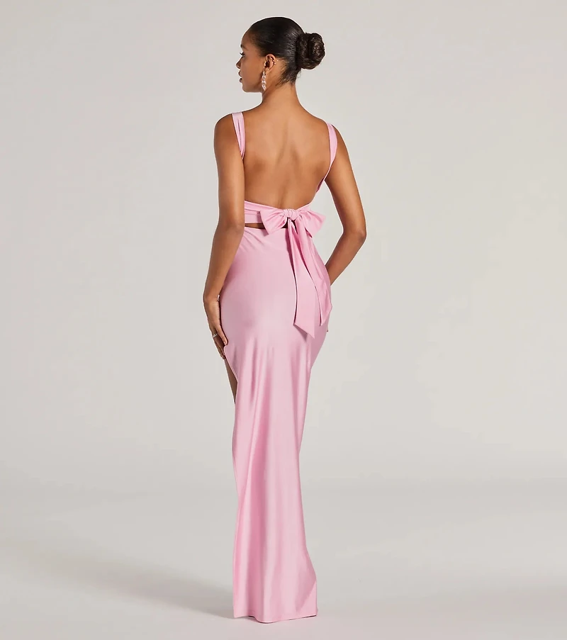 Aliza Backless High Slit Slim-Fit Formal Dress