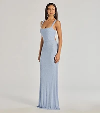 Kimia Beaded Lace-Up Column Dress
