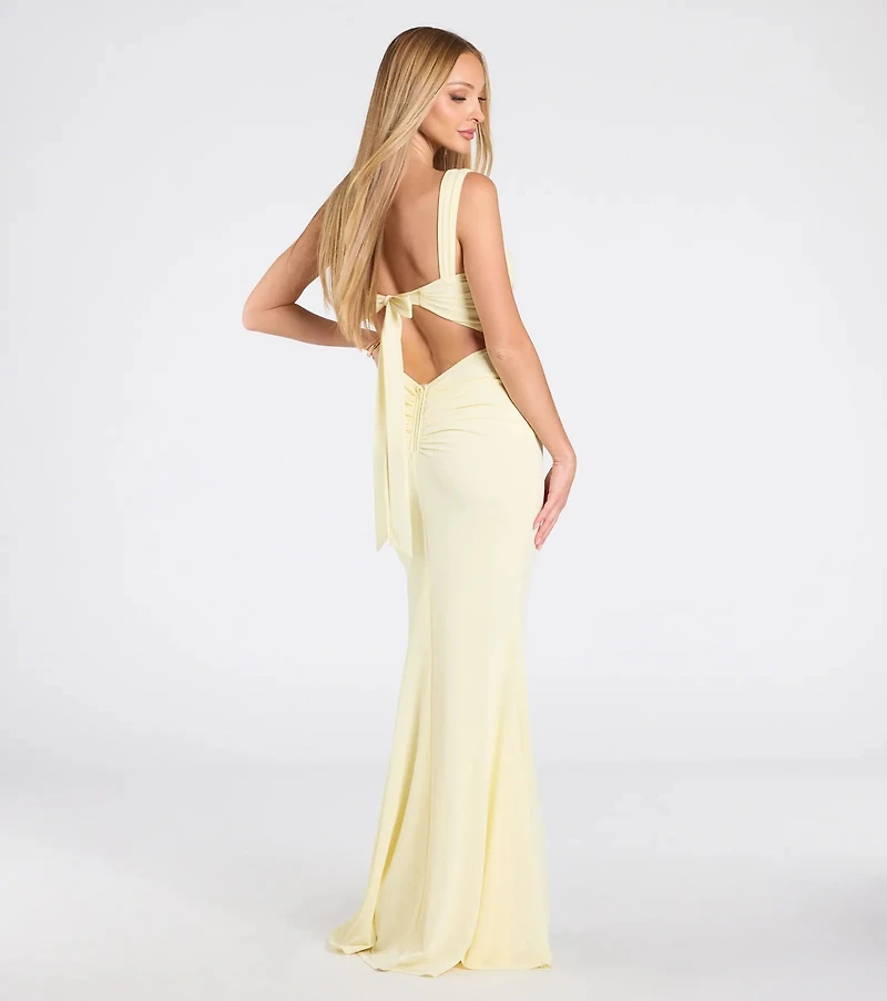 Ashlynn Open Back Ruched Mermaid Formal Dress