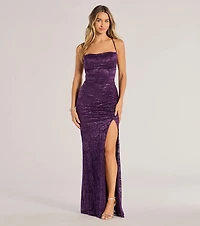 Kehlani Formal Floral Lace Slit Mermaid Dress