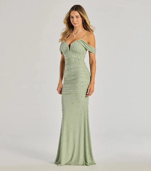 zoe formal mesh faux pearl midi dress Windsor Zoe Formal Mesh Faux Pearl Midi Dress