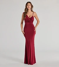 Margot One-Shoulder Cowl Neck Mermaid Dress