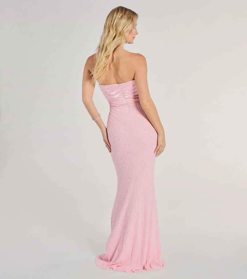 Taryn Strapless Sequin Beaded Mermaid Dress
