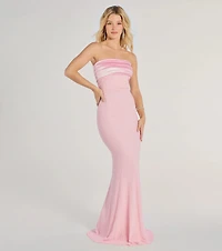 Taryn Strapless Sequin Beaded Mermaid Dress