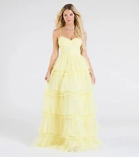 Harper Corset Ruffle A-Line Formal Dress