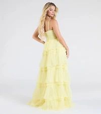 Harper Corset Ruffle A-Line Formal Dress